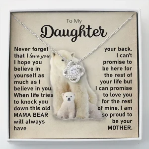 To My Daughter - Never Forget That I Love You | Love Knot Necklace