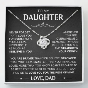 To My Daughter - Love You For The Rest Of Mine | Love Knot Necklace