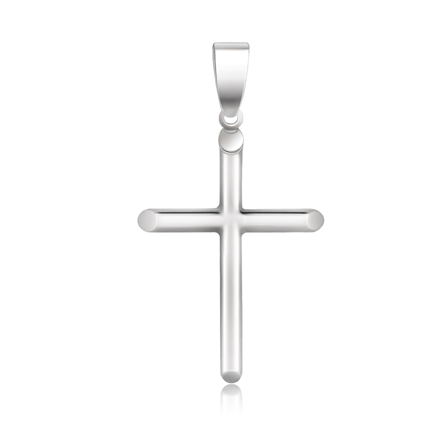 d125409-1-1-1-1-1-1-1-1-1-1-1-1-1-1-1-1.jpg 14k White Gold Slim Cross with Tapered Ends Pendant - Image 1