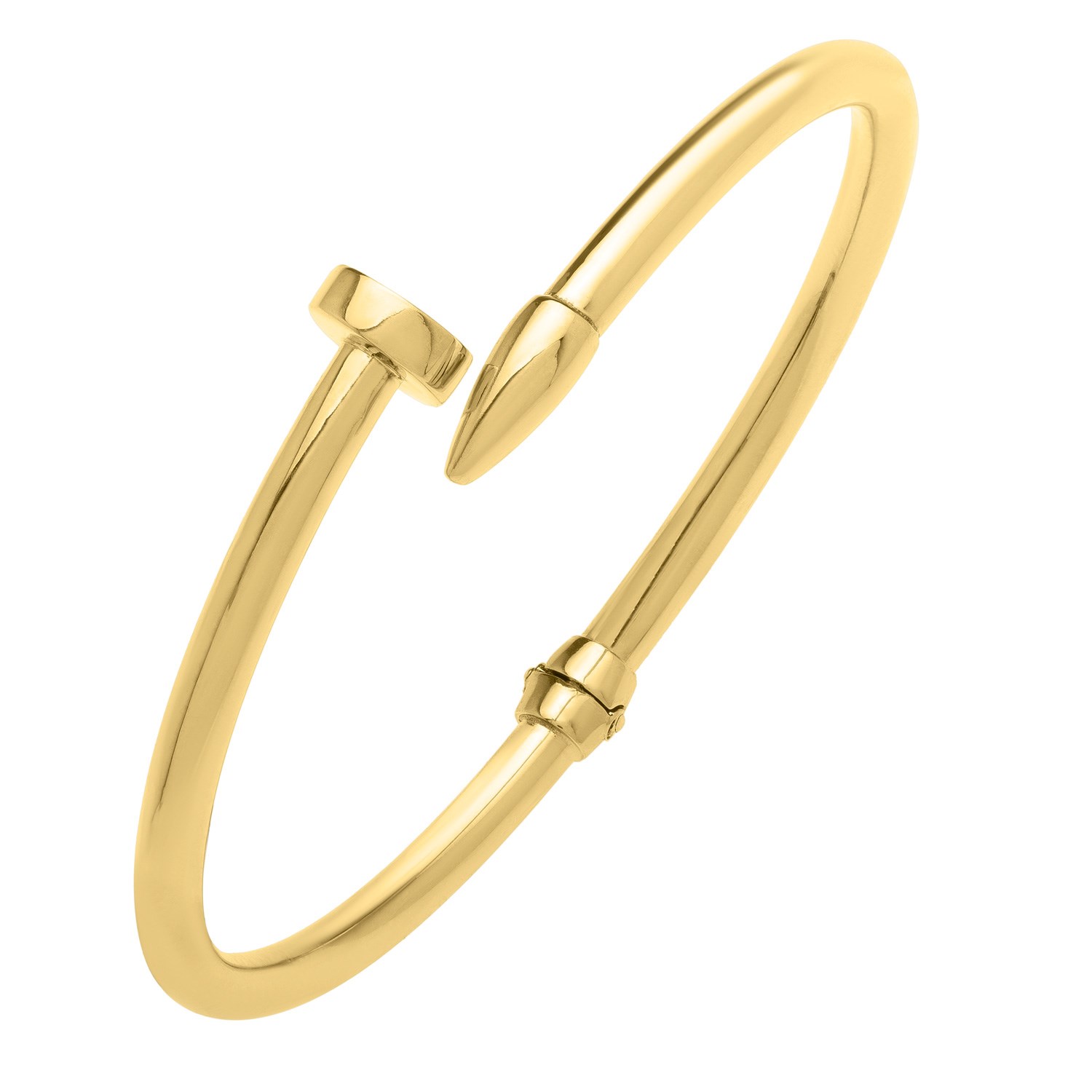 d13000925-1-1-1-1-1-1-1-1-1-1-1-1-1-1-1-1.jpg Bypass Nail Head Cuff Bangle in 14K Yellow Gold - Image 1