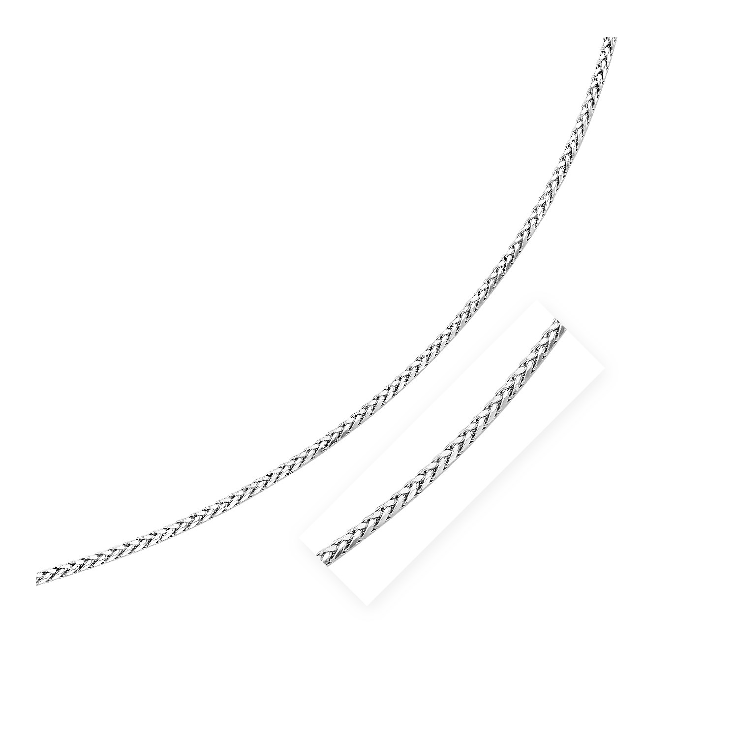 d14877441-1-5-1-1-1-1-1-1-1-1-1-1-1.jpg Sterling Silver Rhodium Plated Wheat Chain (3.20 mm) - Image 1