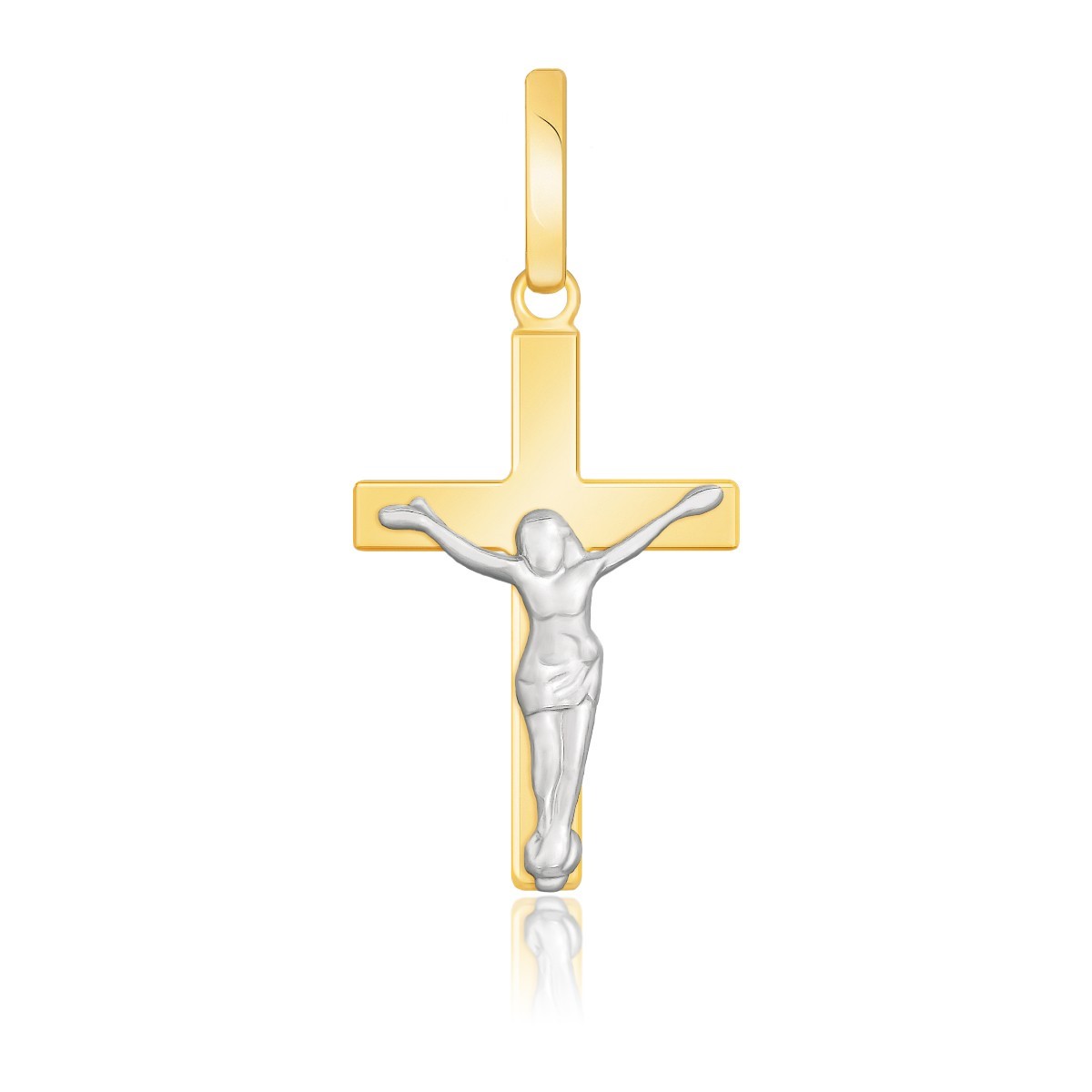 d149117-1-1-1-1-1-1-1-1-1-1-1-1-1.jpg 14k Two Tone Gold Crucifix Motif Pendant - Image 1