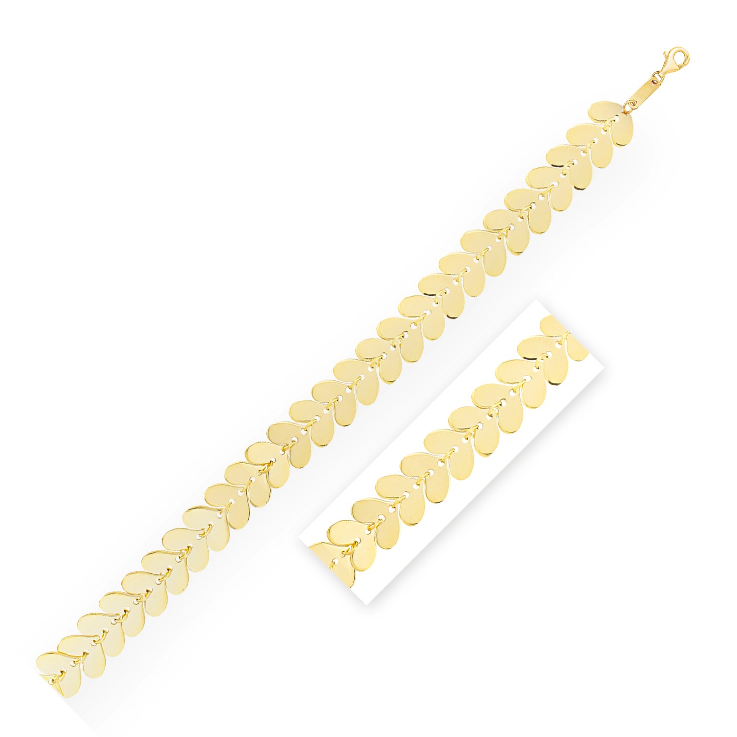d16932327-1-2-1-1-1-1-1.jpg Heart Link Bracelet in 14K Yellow Gold - Image 1