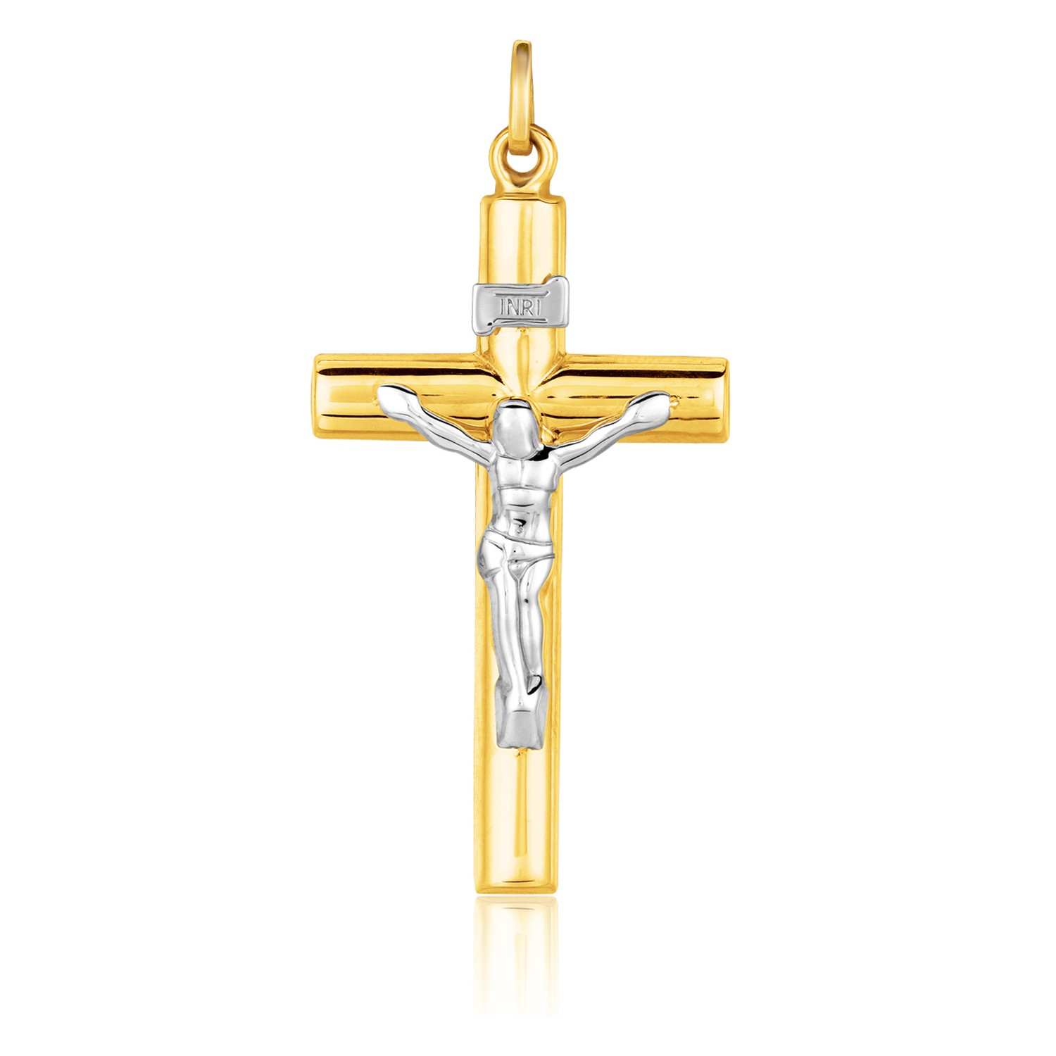 d177777-1-1-1-1-1.jpg 14k Two Tone Gold Cross Pendant - Image 1