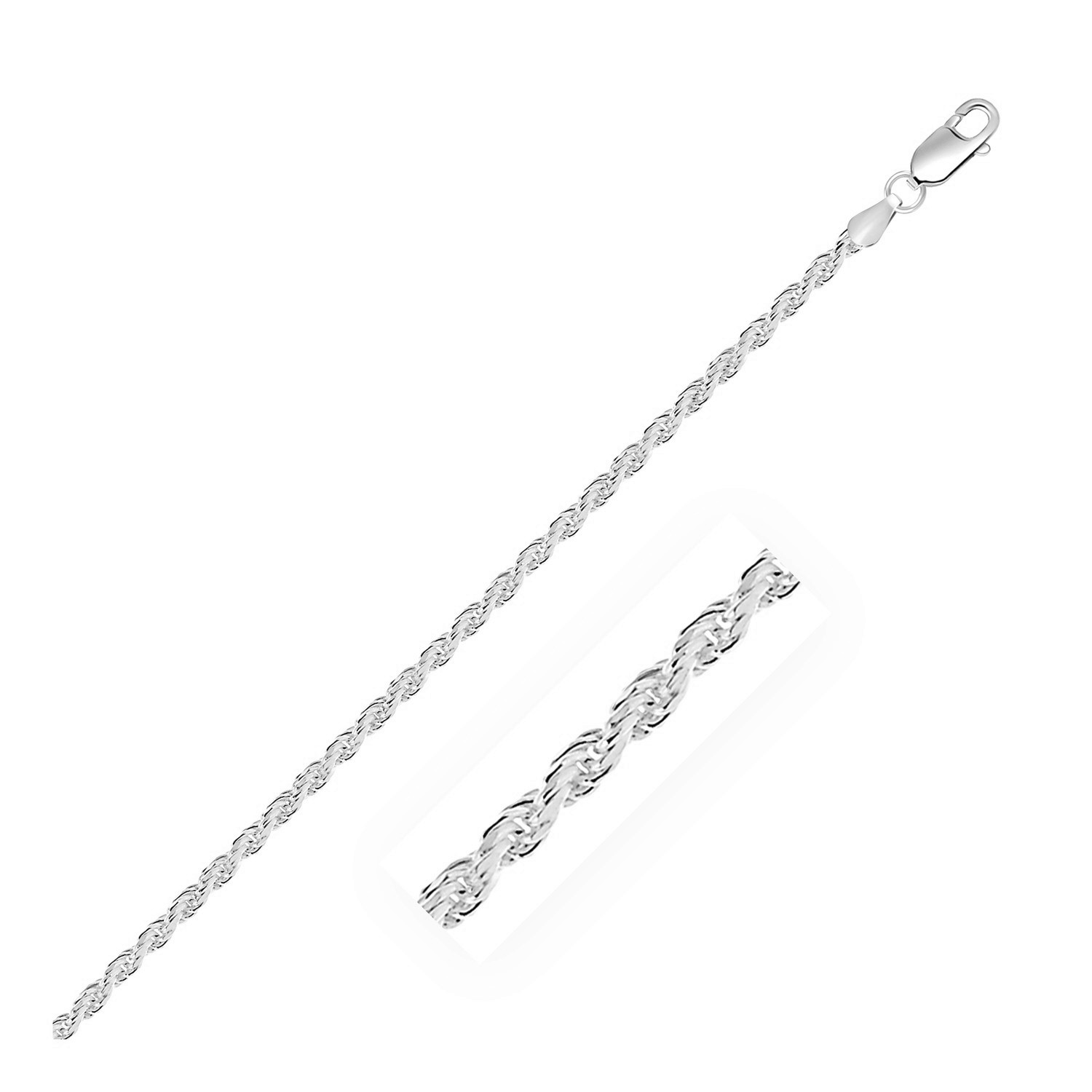 d186740-1-6-1-1-1.jpg Sterling Silver Diamond Cut Rope Style Chain (2.90 mm) - Image 1