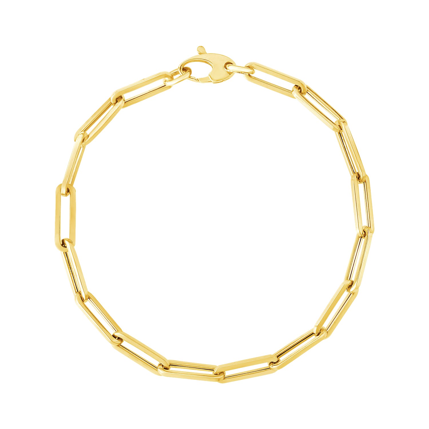 d29566483-1-2-1-1-1-1-1-1.jpg 14K Yellow Gold Bold Paperclip Chain Bracelet (4.20 mm) - Image 1