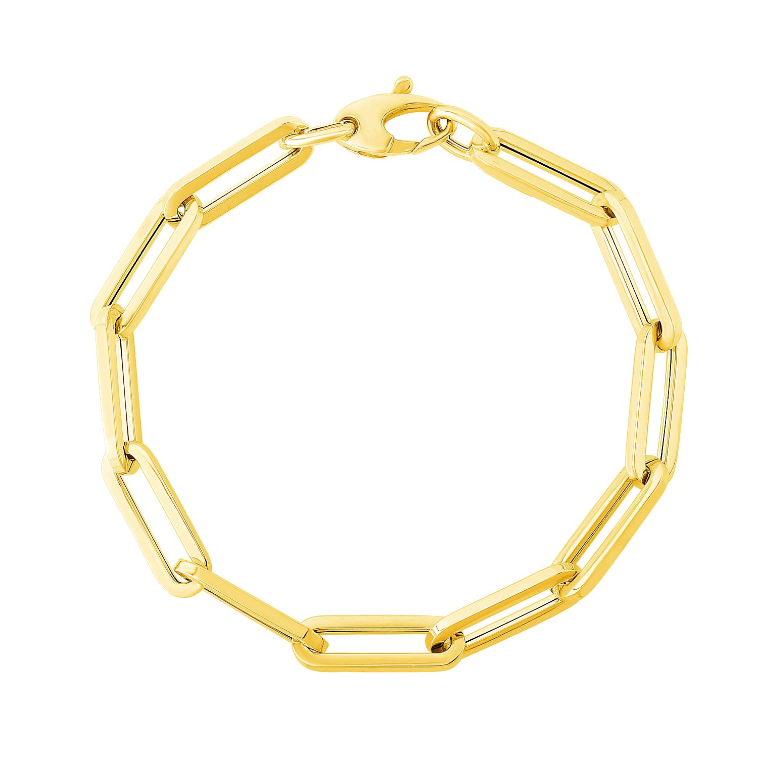 d33339682-1-2-1-1-1-1-1-1.jpg 14K Yellow Gold Extra Wide Paperclip Chain Bracelet (6.10 mm) - Image 1