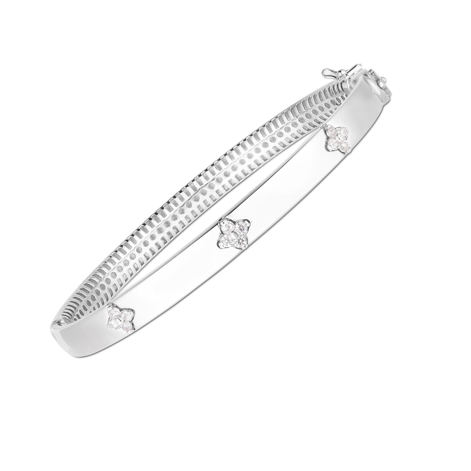 d36436547-1-2-1-1-1-1-1.jpg 14k White Gold Trilogy Diamond Bangle (5.40 mm) - Image 1