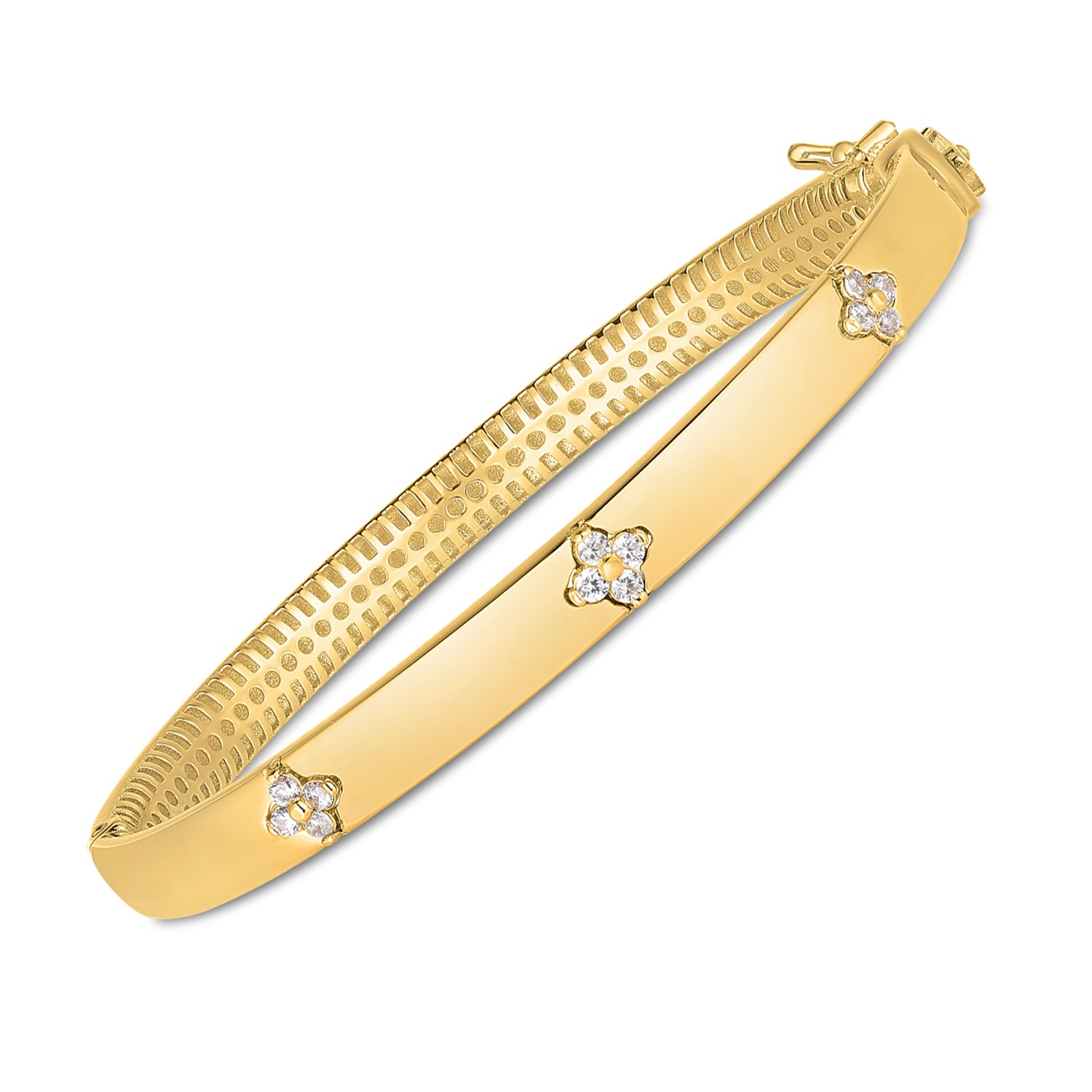 d42429877-1-2-1-1-1-1-1-1-1-1.jpg 14k Yellow Gold Trilogy Diamond Bangle (5.40 mm) - Image 1