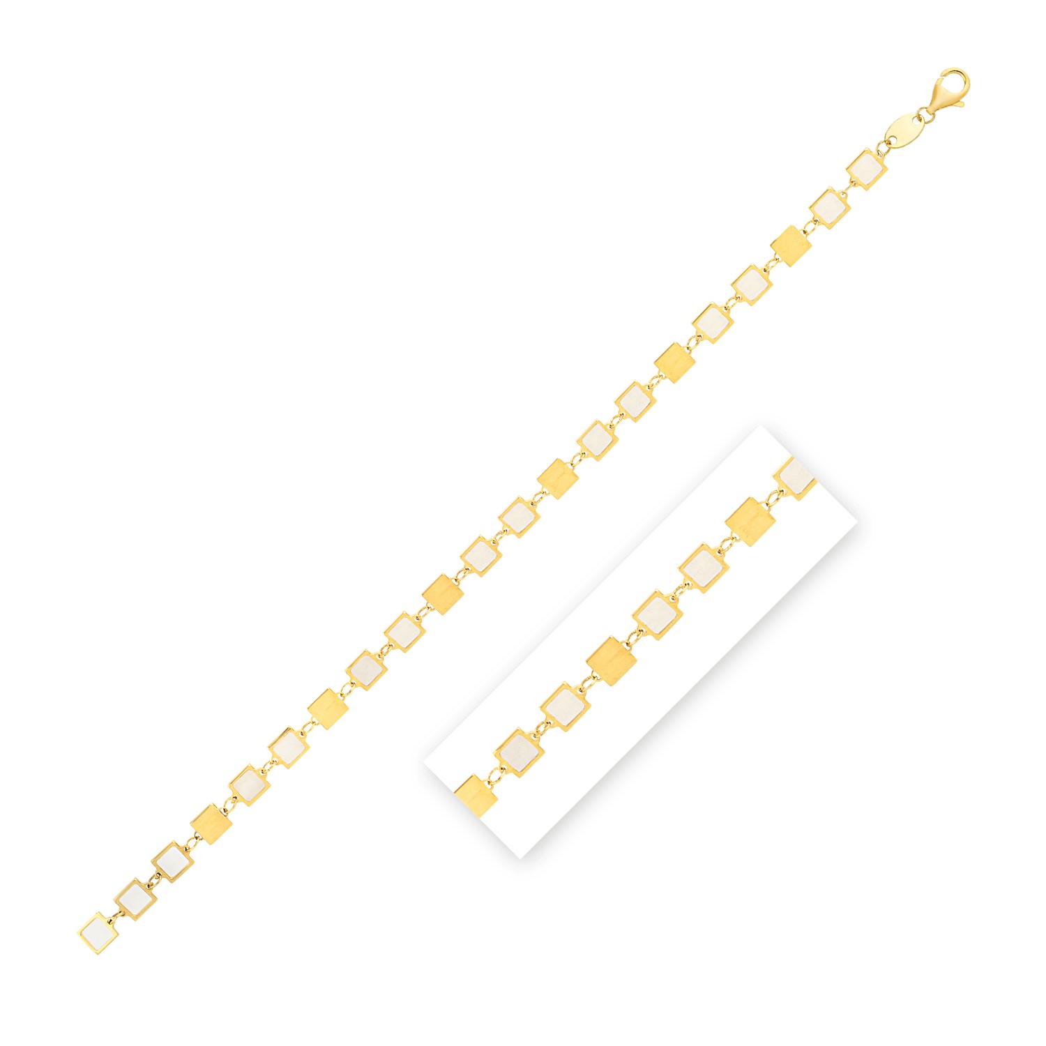 d44075846-1-2-1-1-1-1-1-1-1-1-1.jpg MOP Alternating Bracelet in 14K Yellow Gold Gem (5.00 mm) - Image 1