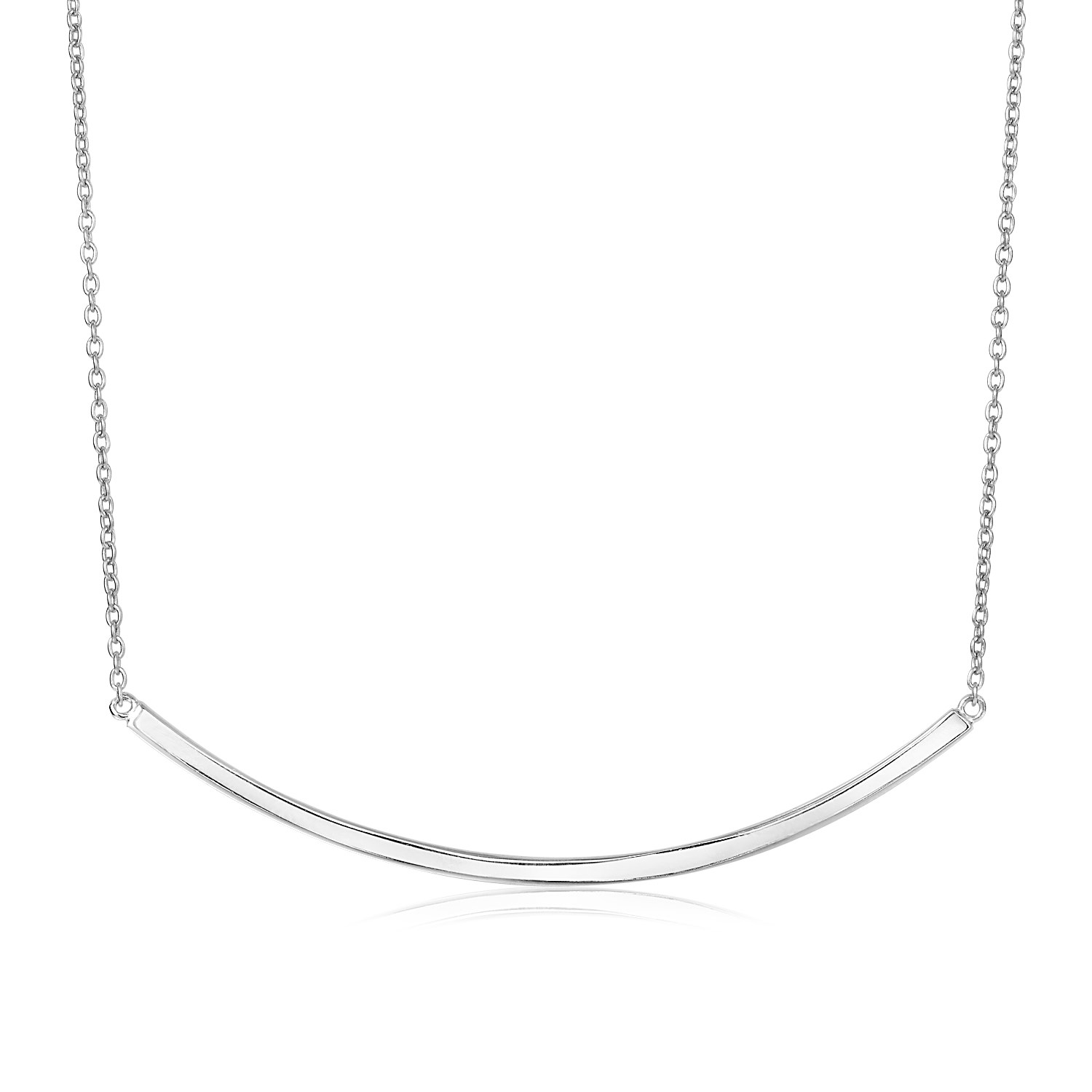 d45355767-1-2-1-1-1-1-1-1-1-1.jpg Sterling Silver Polished Curved Bar Necklace - Image 1