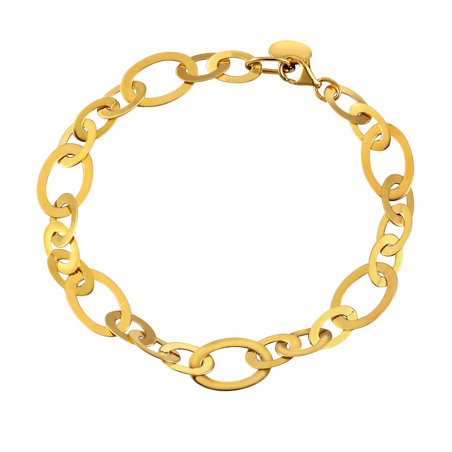 d46984404-1-2-1-1-1-1-1-1-1-1.jpg Large Flat Oval Link Bracelet in 14K Yellow Gold - Image 1