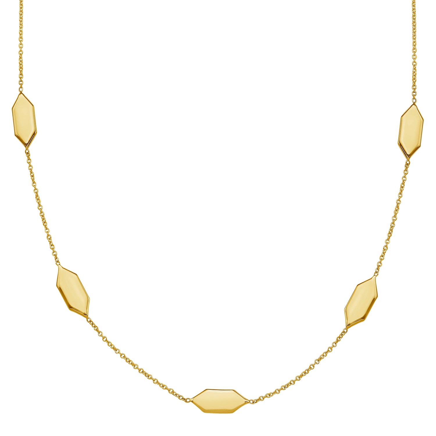 d48843606-1-2-1-1-1-1-1-1-1-1.jpg Elongated Hexagon Necklace in 14K Yellow Gold - Image 1