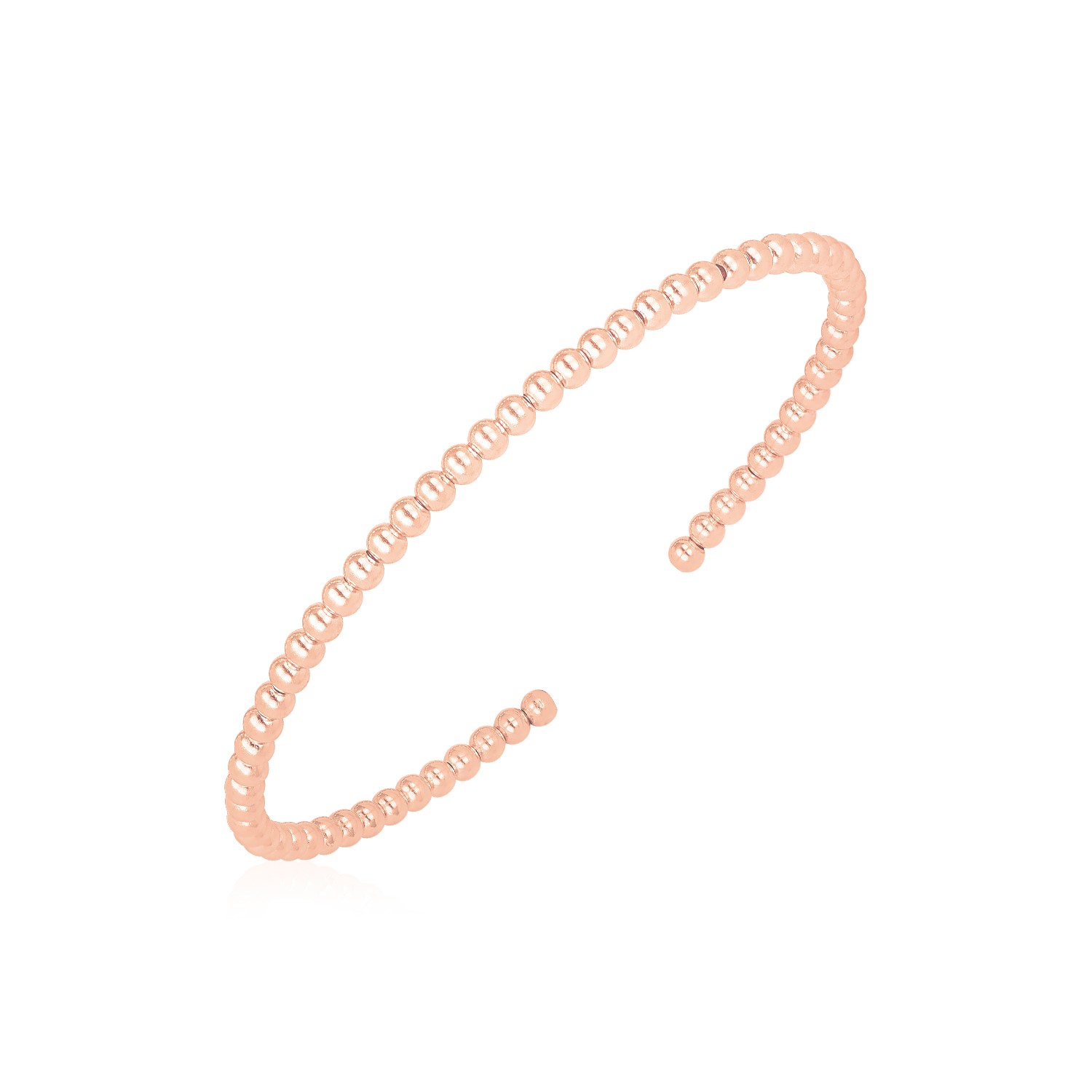 d55387347-1-1-1-1-1-1-1-1-1-1-1.jpg 14k Rose Gold High Polish Bead Cuff Bangle (3.00 mm) - Image 1