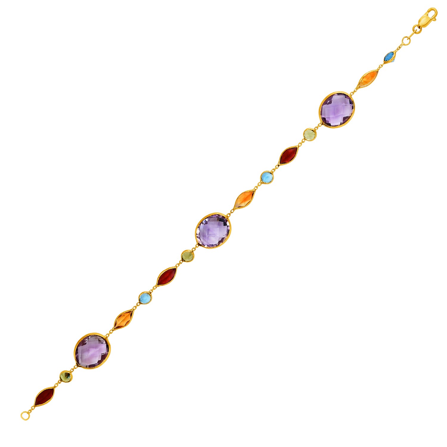 d56875765-1-2-1-1-1-1-1-1-1-1-1.jpg 14k Yellow Gold Bracelet with Multi-Colored Stones (1.00 mm) - Image 1