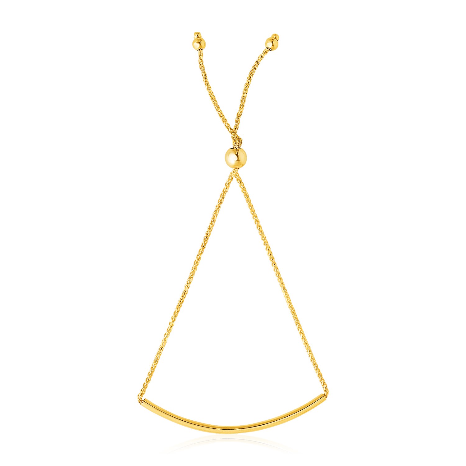 d59630602-1-2-1-1-1-1-1-1-1-1-1.jpg 14k Yellow Gold Smooth Curved Bar Lariat Design Bracelet (0.80 mm) - Image 1