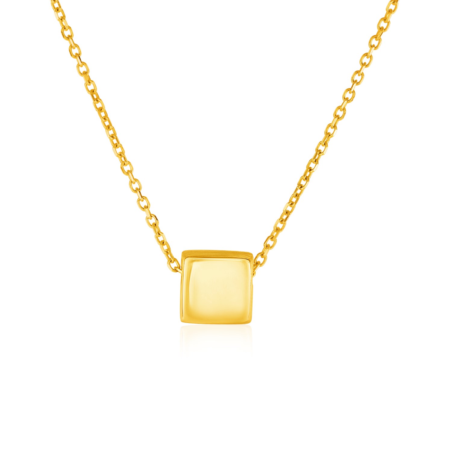 d64609571-1-2-1-1-1-1-1-1-1-1-1.jpg 14k Yellow Gold with Shiny Square Pendant - Image 1