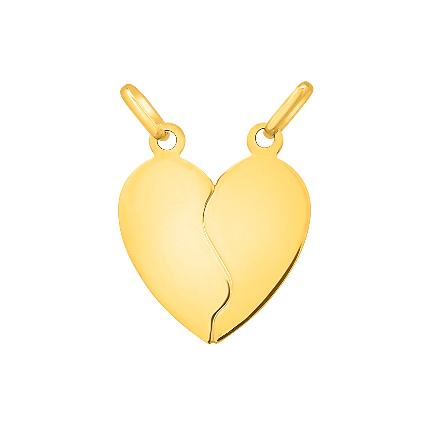 d67154993-1-1-1-1-1-1-1-1-1-1-1.jpg Broken Heart Pendant Double Bail 14K Yellow Gold - Image 1