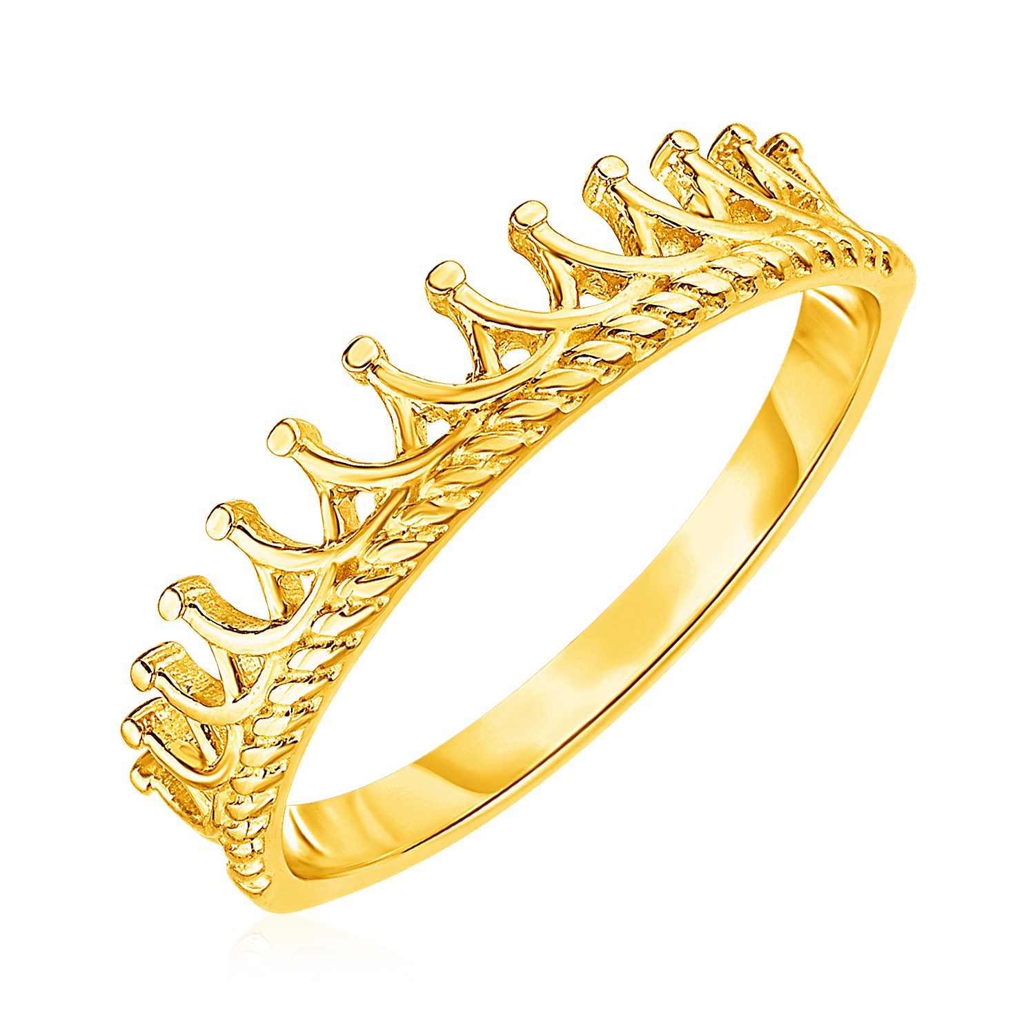 d6903655-1-2-1-1-1-1-1-1-1-1-1.jpg 14k Yellow Gold Crown Motif Ring - Image 1