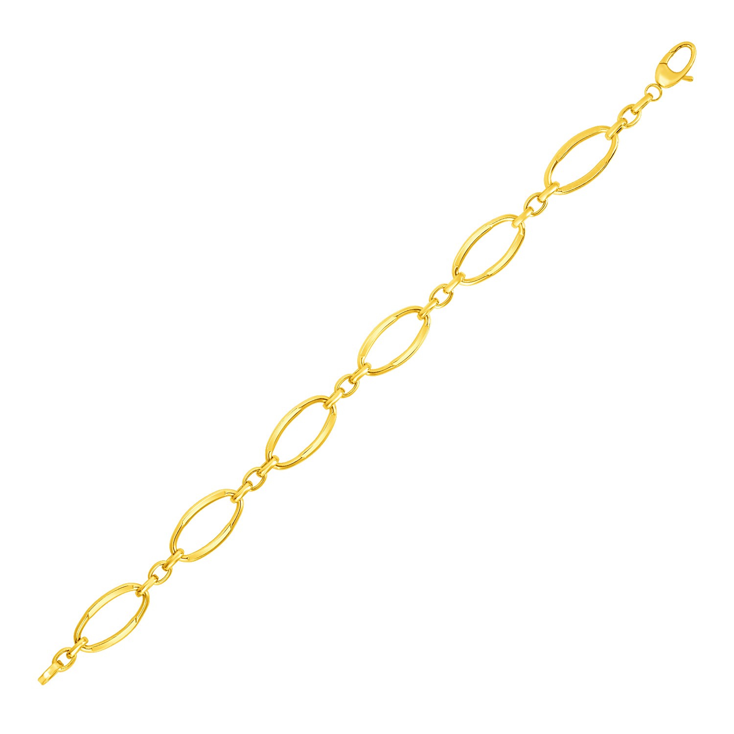 d69570846-1-2-1-1-1-1-1-1-1-1-1.jpg 14k Yellow Gold Bracelet with Polished Oval Links (10.00 mm) - Image 1