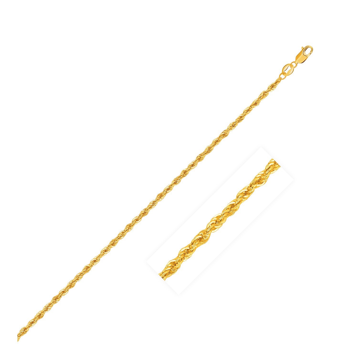 d70732634-1-3-1-1-1-1-1-1-1-1-1.jpg Lite Rope Chain Bracelet in 14k Yellow Gold (1.50 mm) - Image 1