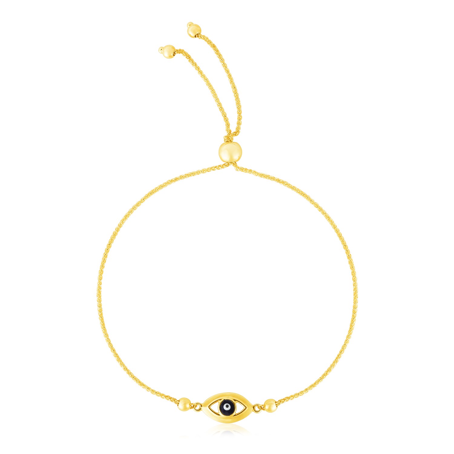 d71741773-1-2-1-1-1-1-1-1-1-1-1.jpg 14k Yellow Gold Adjustable Evil Eye Bracelet (1.00 mm) - Image 1