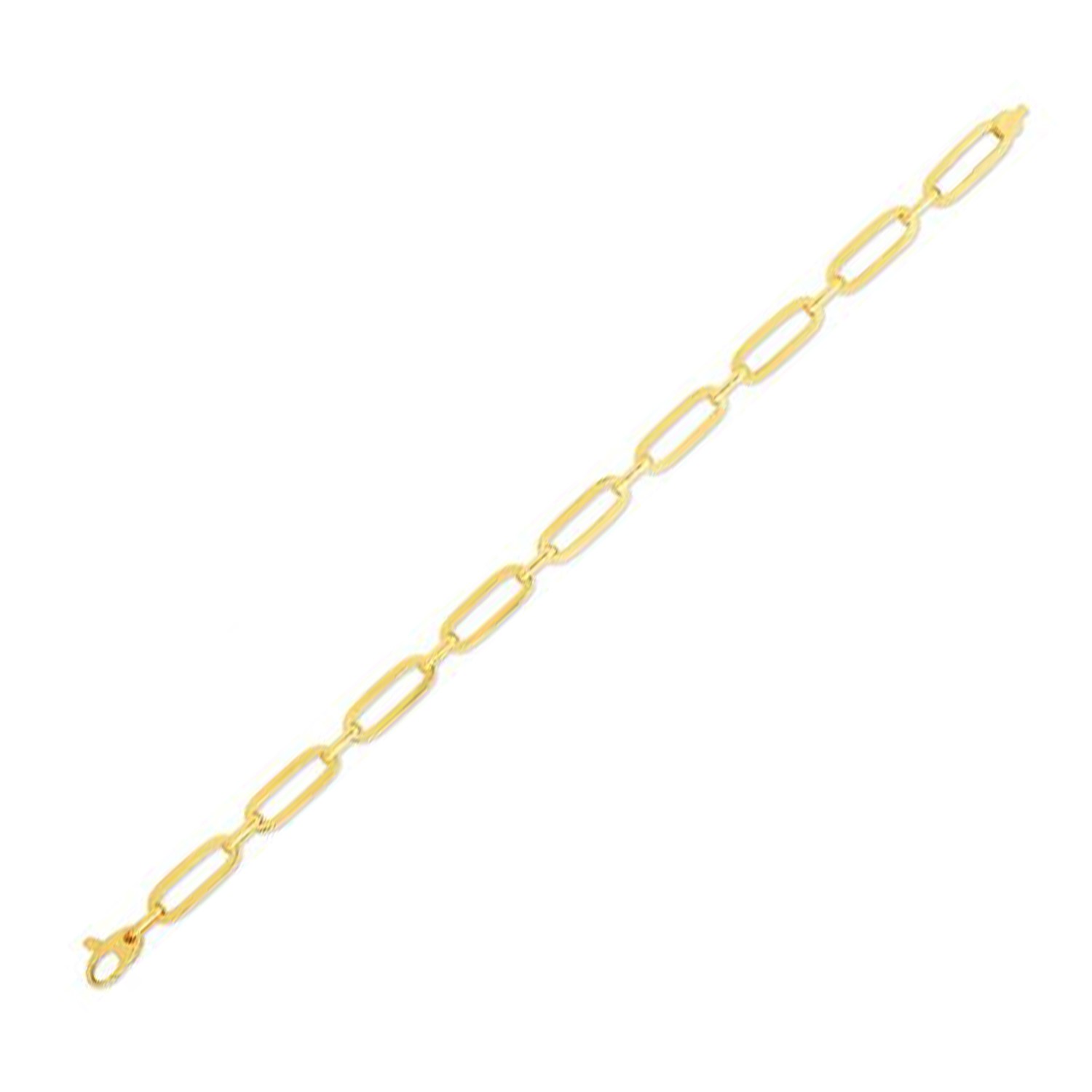 d77133944-1-2-1-1-1-1-1-1-1-1.jpg 14k Yellow Gold 7 1/4 inch Bombay Paperclip Chain Bracelet (5.60 mm) - Image 1