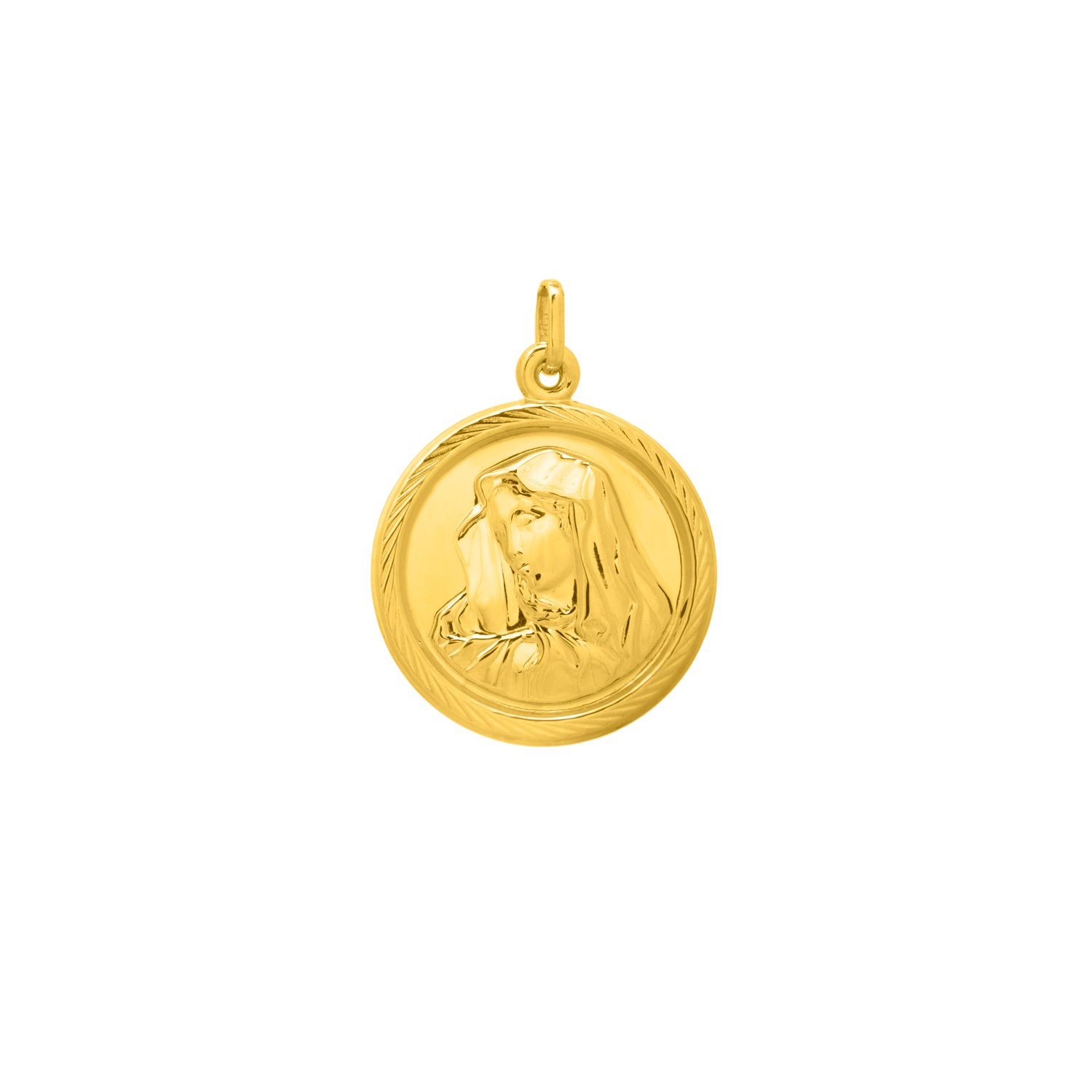 d77163002-1-1-1-1-1-1-1-1-1-1.jpg Religious Pendant with Virgin Mary Motif in 14K Yellow Gold - Image 1