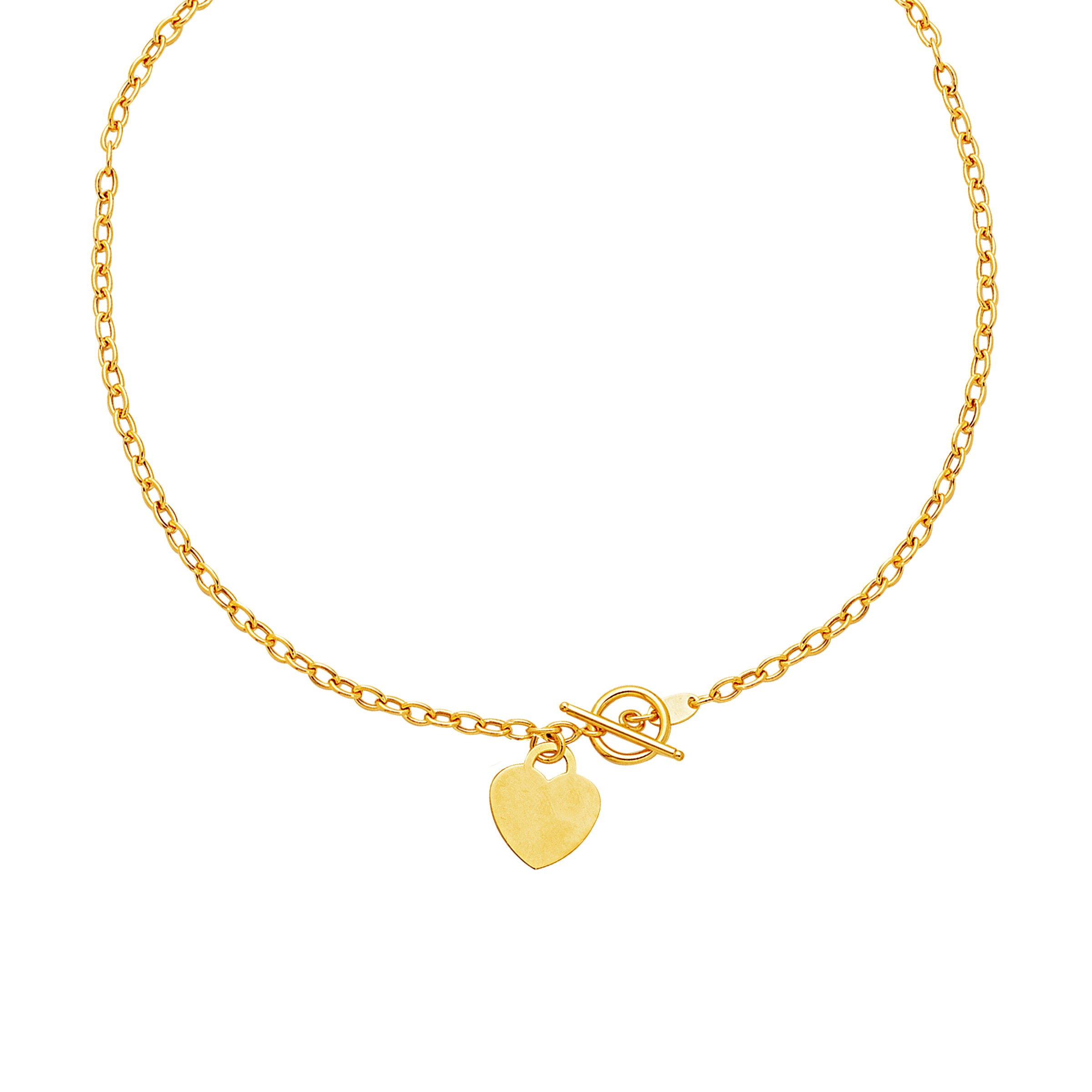 d118249-1-2-1-1-1-1-1-1-1-1-1-1-1-1-1-1-1-1.jpg Toggle Necklace with Heart Charm in 14k Yellow Gold - Image 1