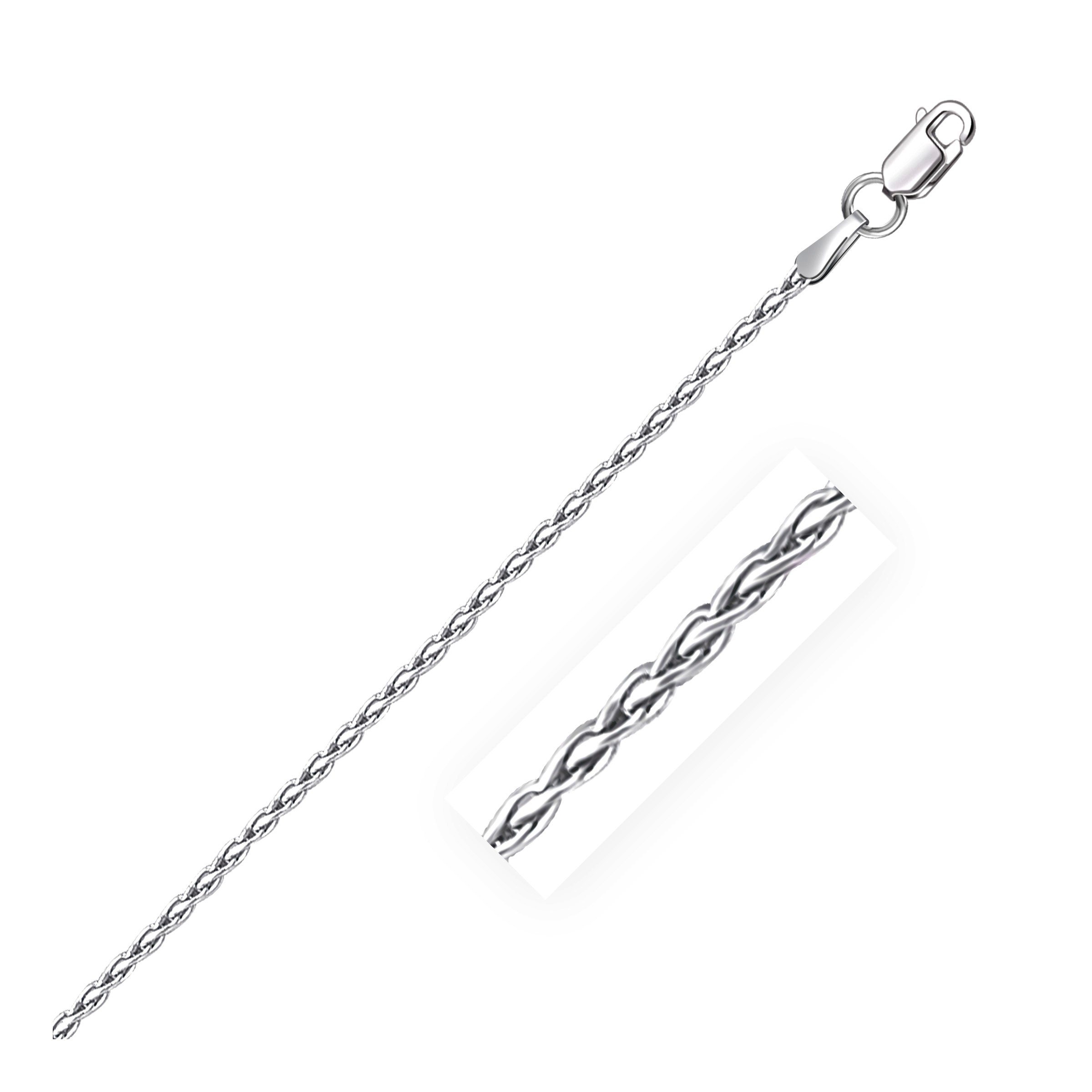 d199577-1-5-1-1-1-1.jpg Sterling Silver Rhodium Plated Wheat Chain (1.50 mm) - Image 1