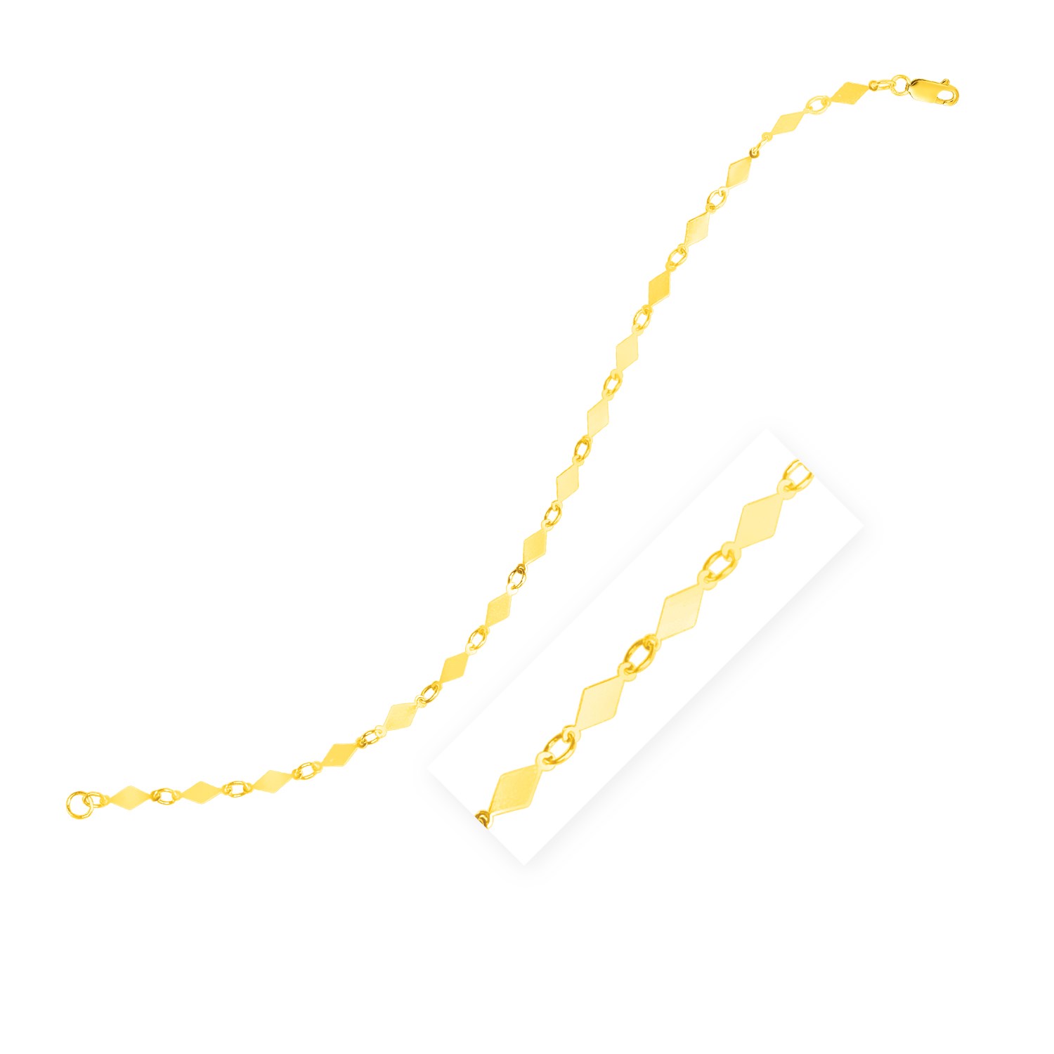d42984491-1-1-1-1-1-1-1-1-1-1-1-1-1-1-1-1-1-1-1-1-1-1-1.jpg 14K Yellow Gold Polished Diamond Motif Chain Bracelet (3.00 mm) - Image 1